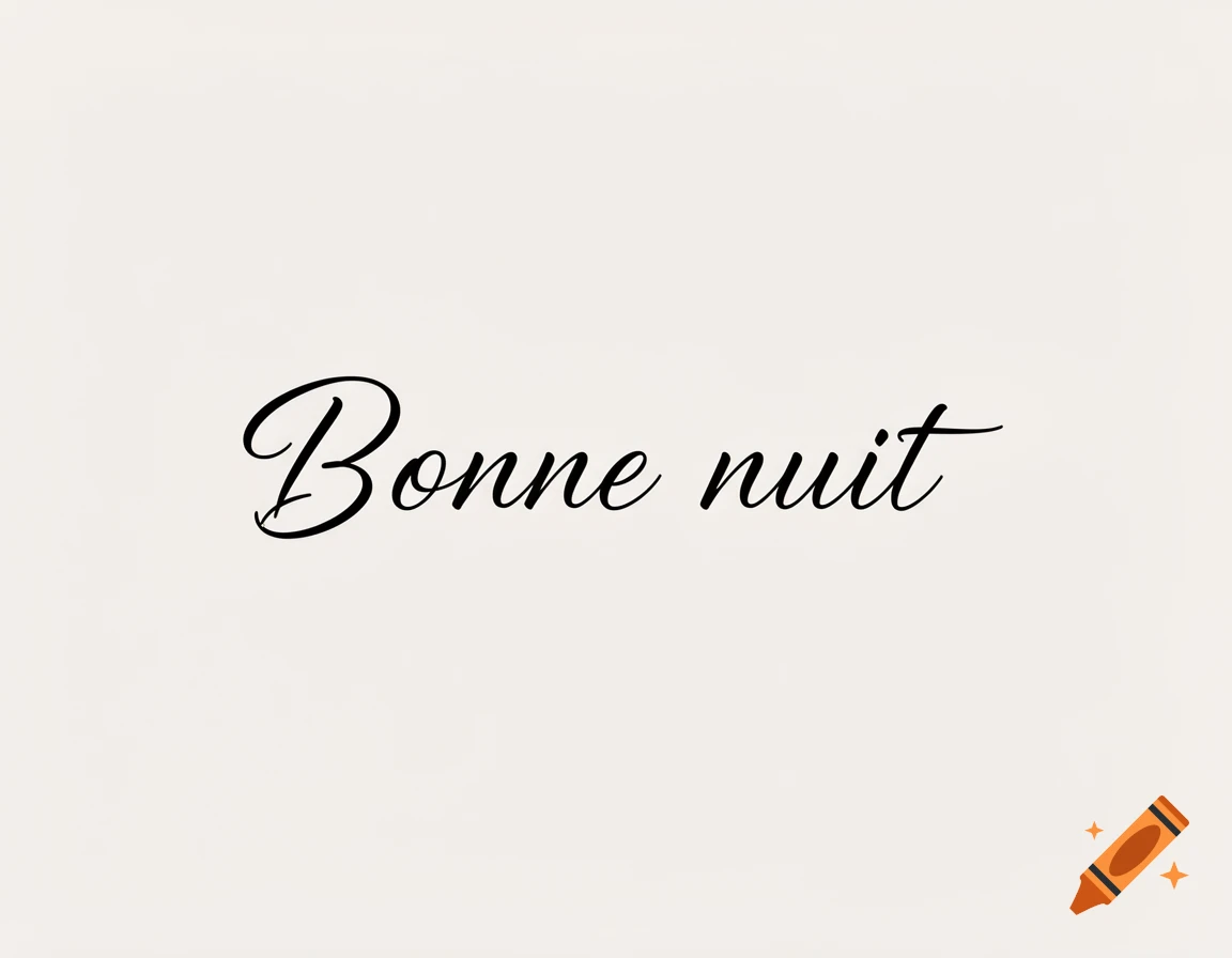 The French phrase 'Bonne nuit' in elegant black cursive script on a light beige background.