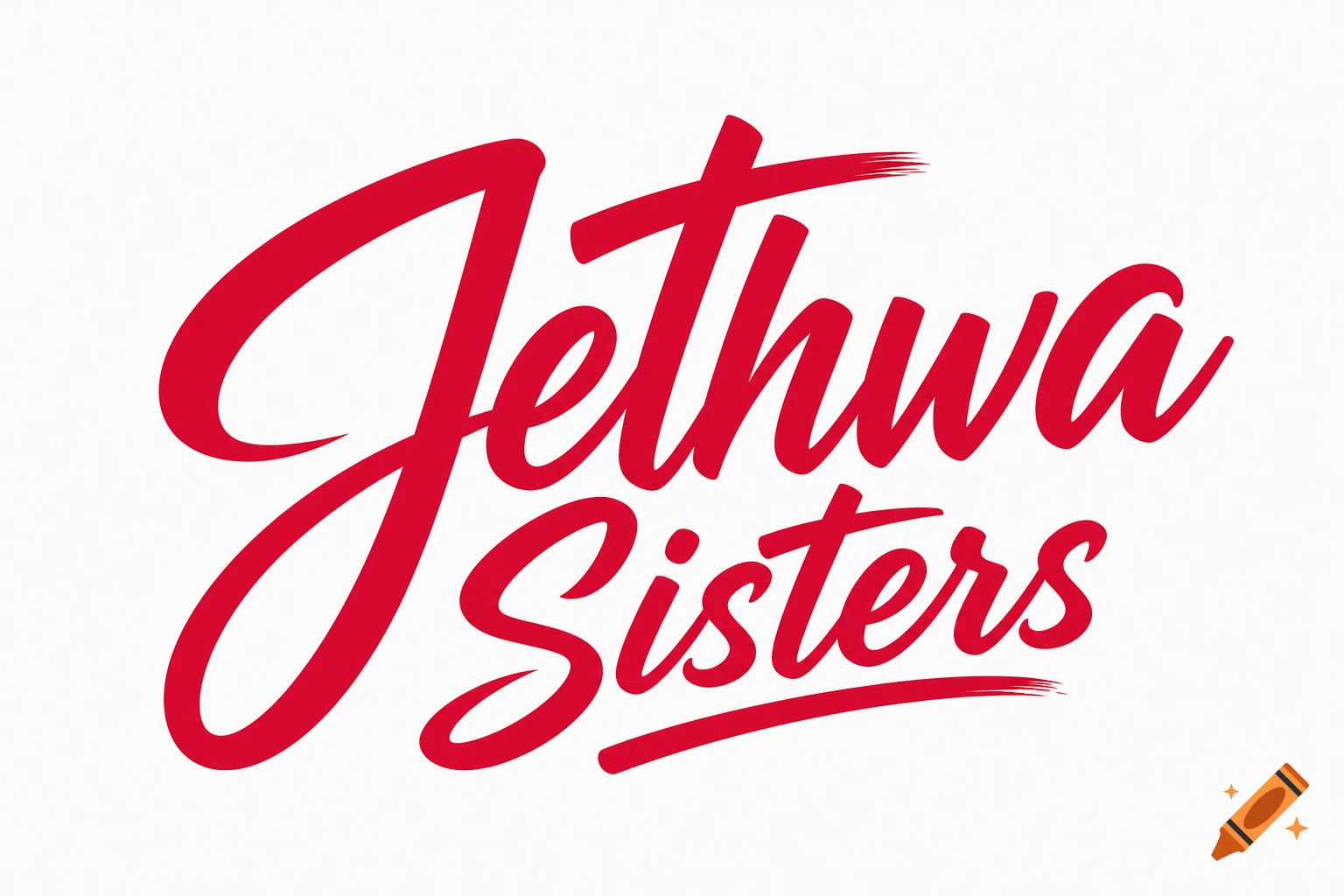 Red brushstroke script logo displaying 'Jethwa Sisters' on a white background.