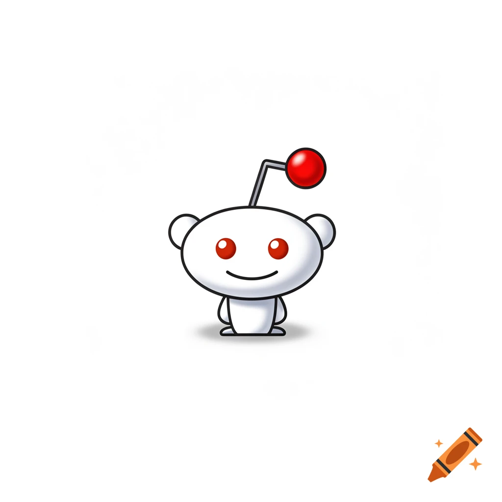 The Reddit Snoo mascot, a white alien character with red eyes and an antenna, smiling on a white background.