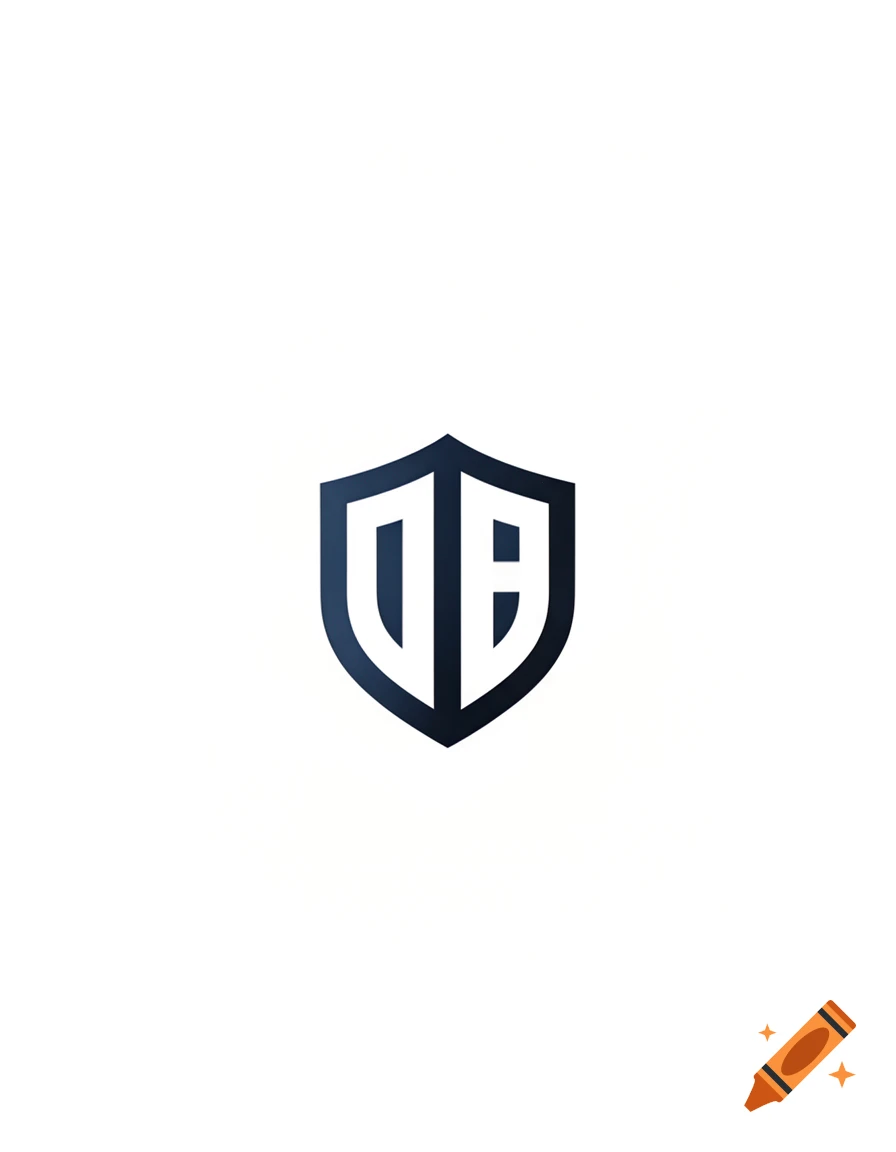 A minimalist shield logo featuring the stylized letters 'DB' in a dark blue gradient on a white background.