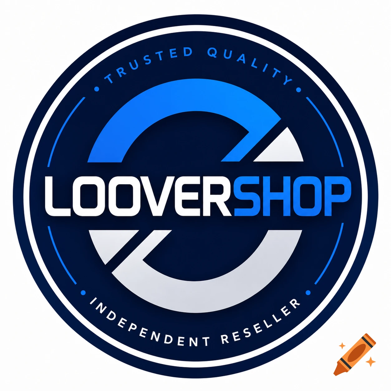 Circular blue and white 'LooverShop' logo with 'Trusted Quality' and 'Independent Reseller' text.