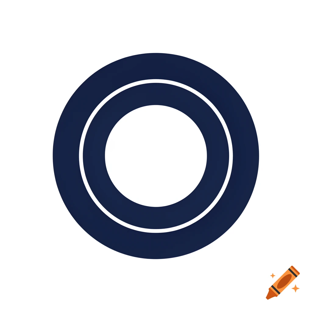 A dark blue target symbol with two concentric rings on a white background.