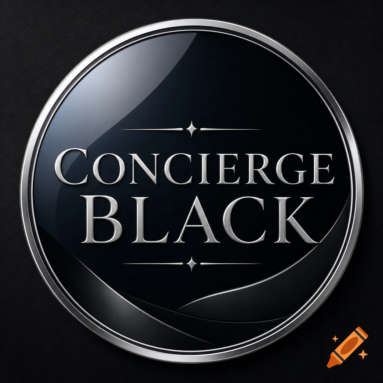 A circular black and silver logo with the words 'CONCIERGE BLACK' in a metallic font.
