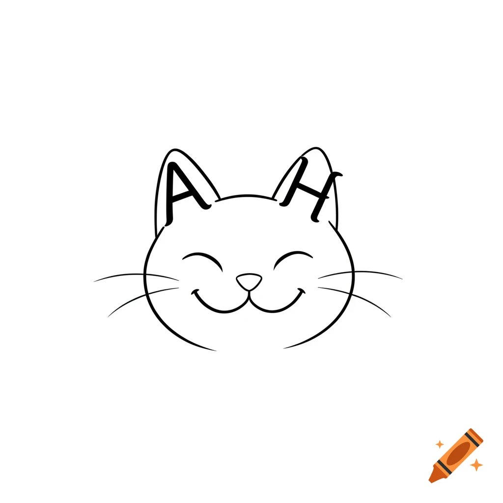 A line drawing of a smiling cat face with a capital 'A' forming its right ear and a capital 'H' forming its left ear.