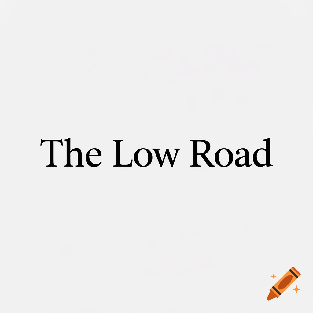 The text "The Low Road" in a black serif font on a plain white background.
