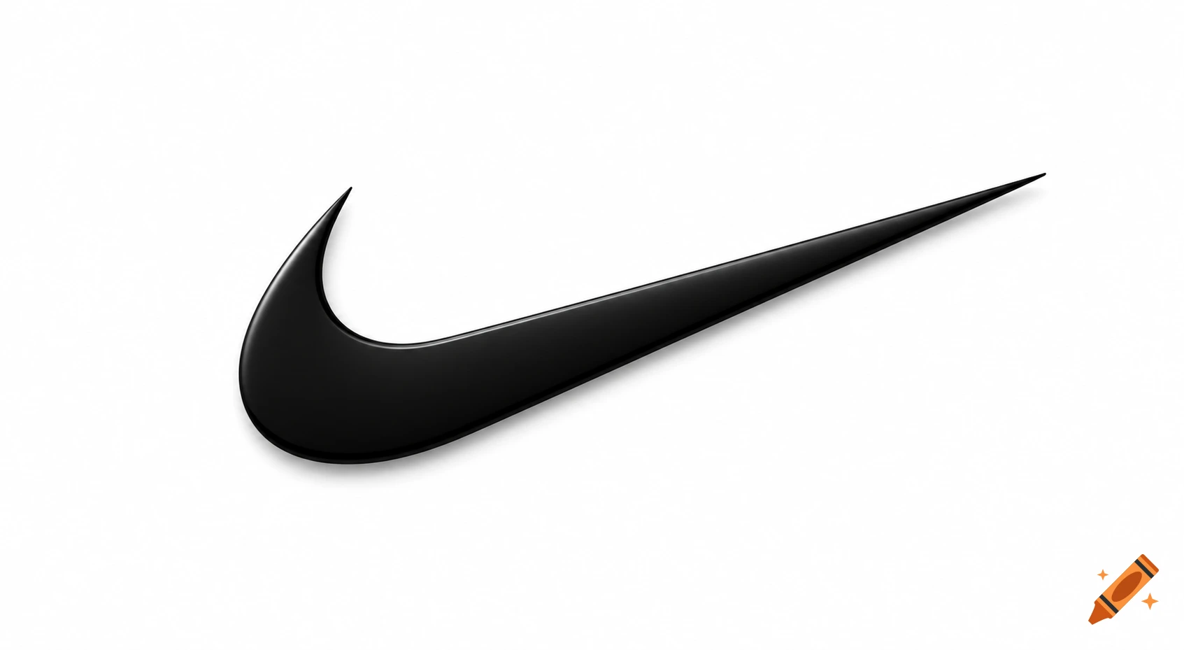 A glossy black Nike swoosh logo on a white background.