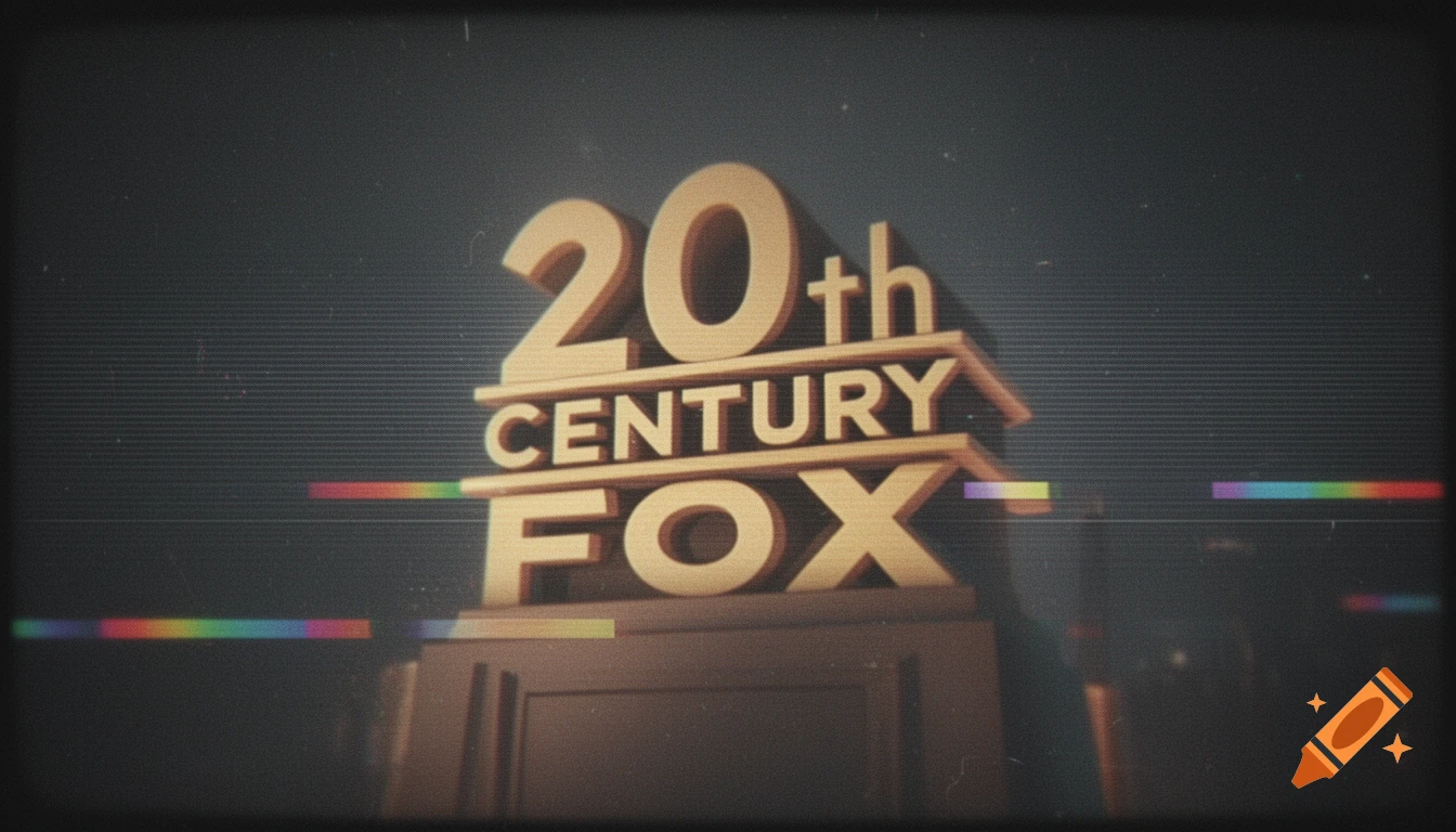 The 20th Century Fox logo with a vintage VHS effect, featuring scan lines, static, and color bars.