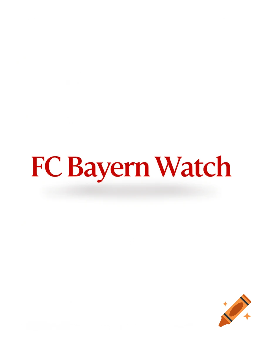 Red text 'FC Bayern Watch' with a drop shadow on a white background.