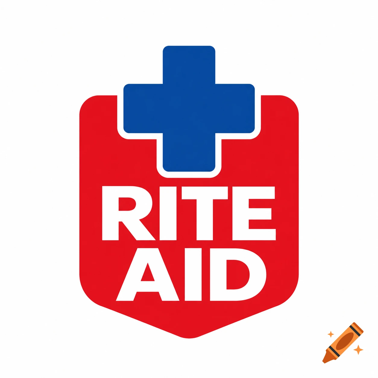 Red shield logo with a blue cross and white text 'RITE AID'.