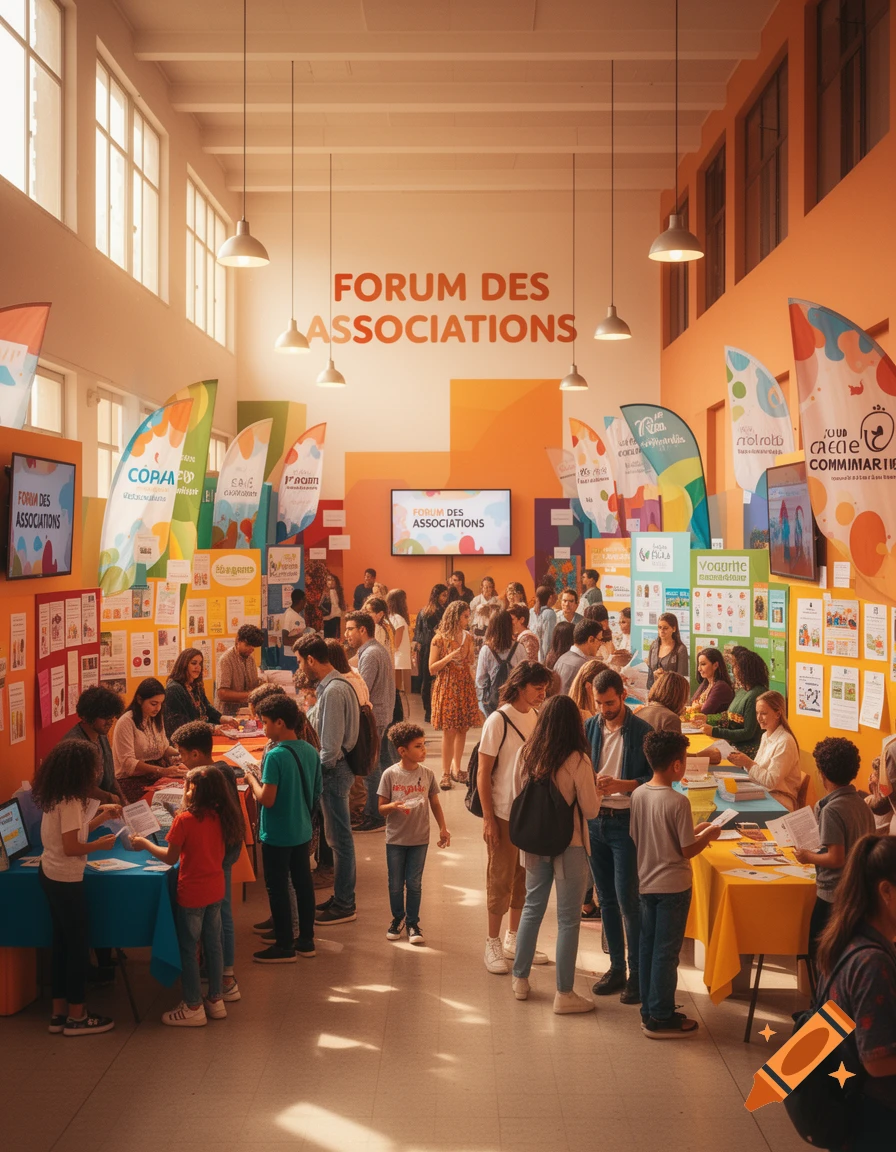 A bustling indoor event, a