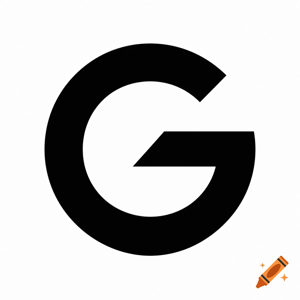 A bold black letter G icon on a white background.