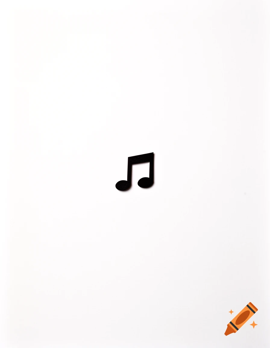 A single black eighth note with a subtle shadow, centered on a plain white background.