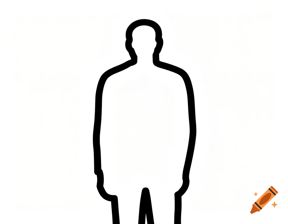 A simple black outline of a human figure against a white background.