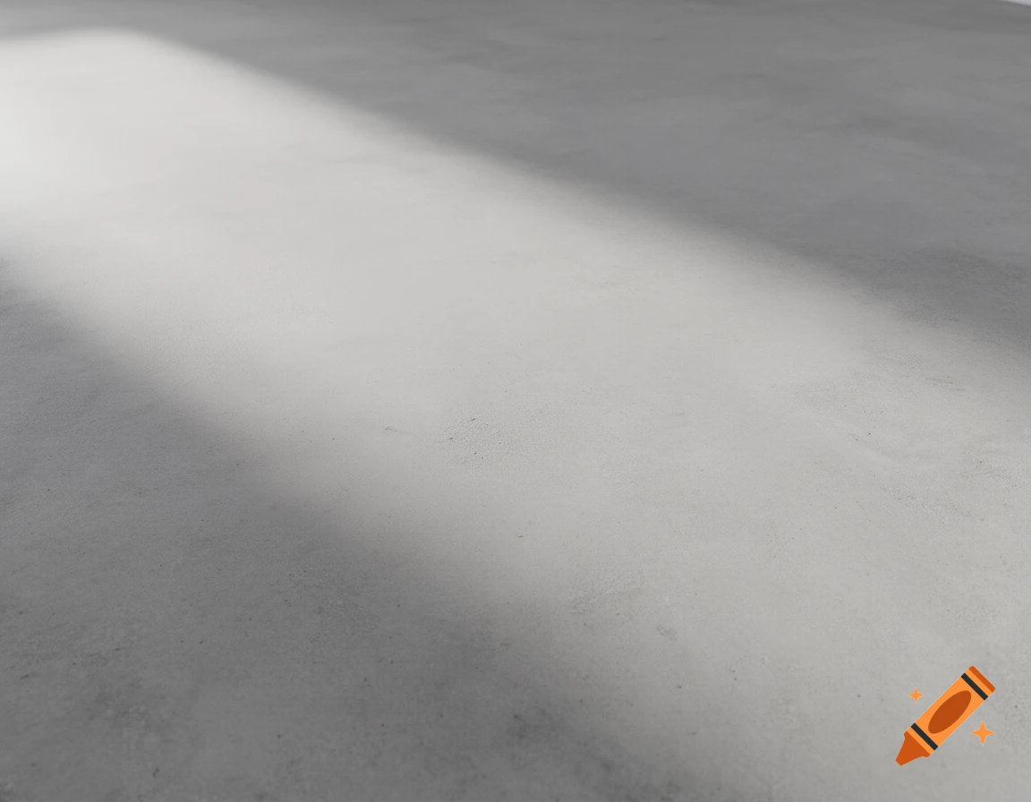 Plain light grey textured surface, likely concrete, with a diagonal shadow cast across it.