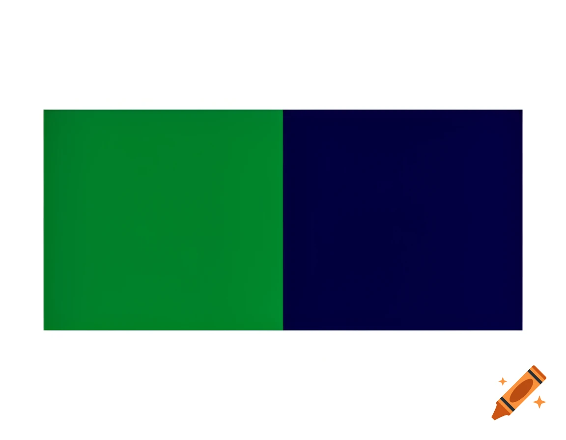 A flag divided vertically, with a green left half and a navy blue right half.
