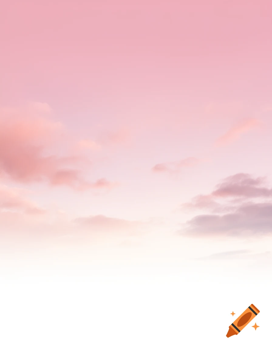 Soft pink sky with clouds fading to white at the bottom.