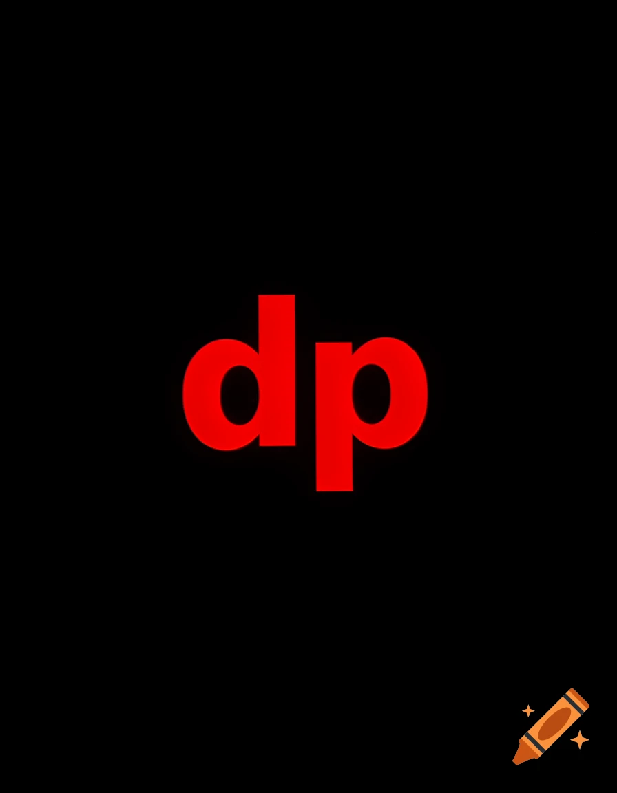 The red lowercase letters "dp" in a bold block font on a black background.