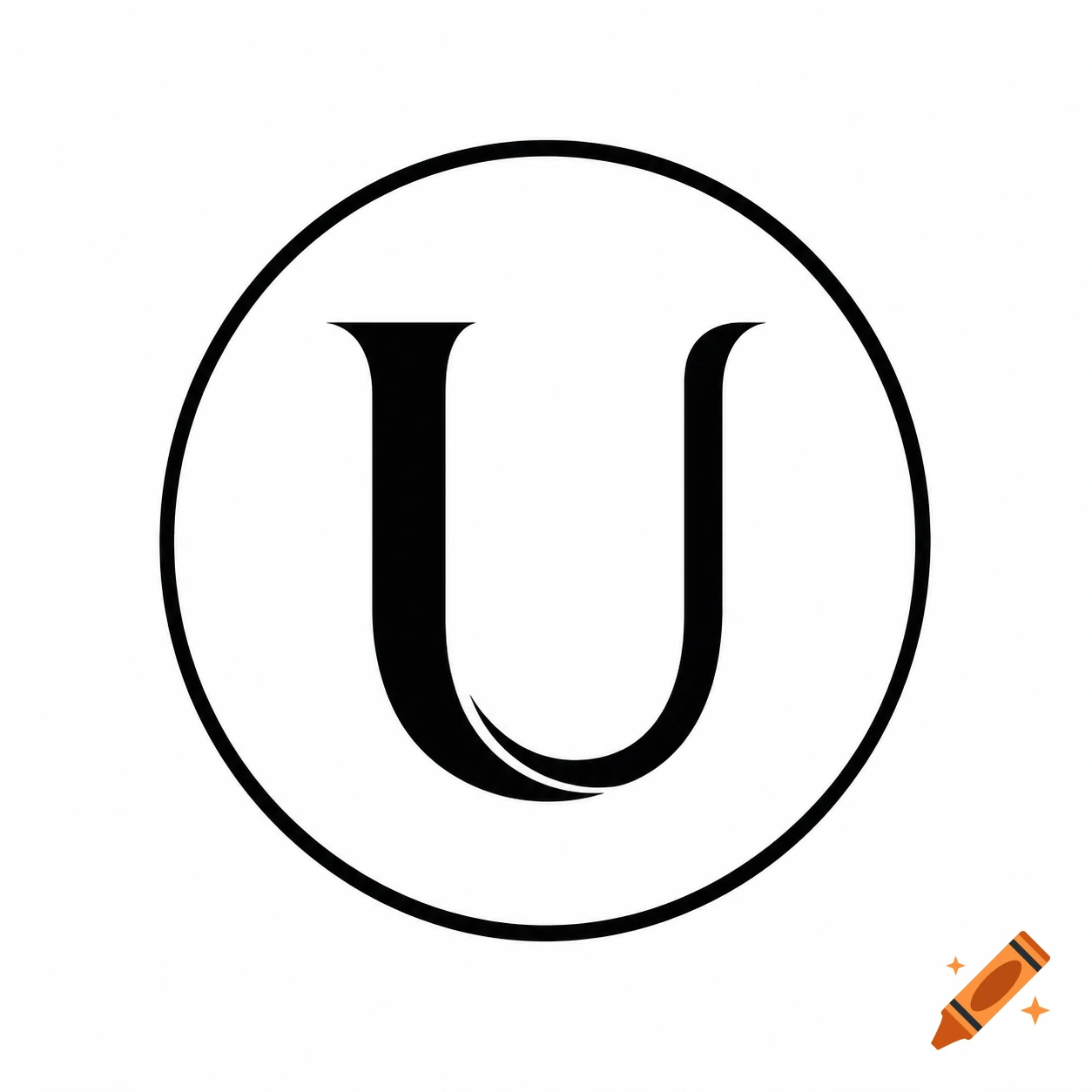 Minimalistic black letter 'U' logo within a black circle on a white background.