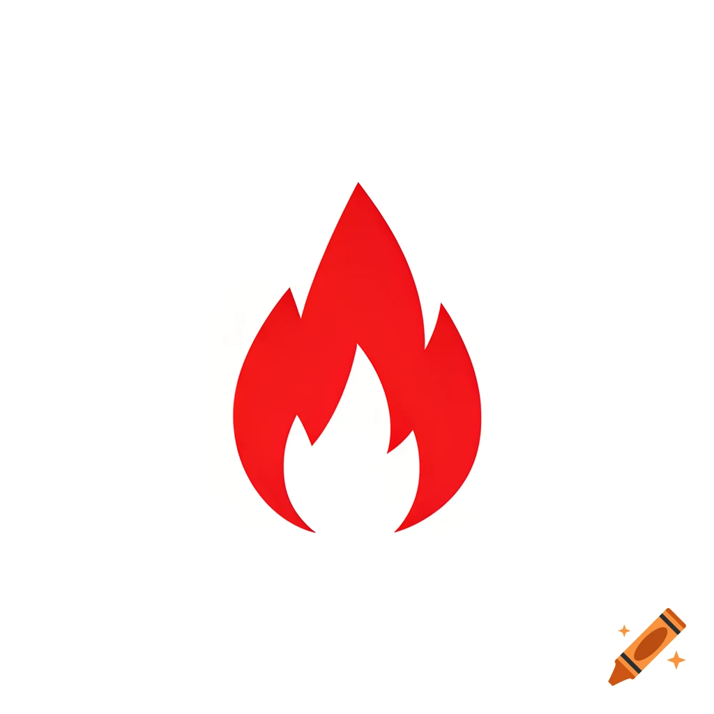 A simple red flame pictogram on a white background.