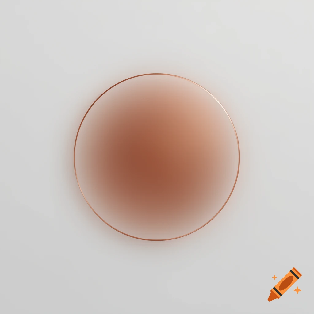 A copper-colored circle with a soft gradient, fading to transparent towards the edges, centered on a light gray background.