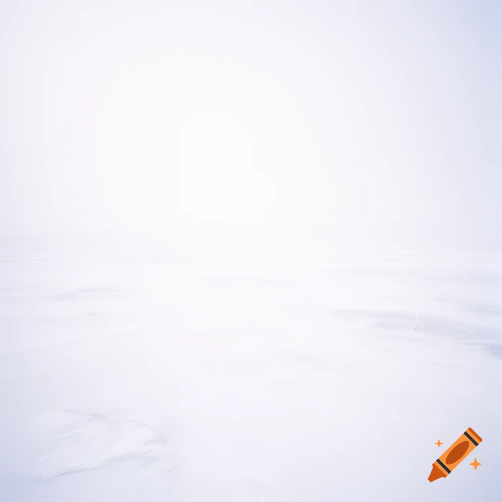 A vast, minimalist landscape rendered in pure white, with subtle shifts in tone suggesting a snowy field or foggy expanse.