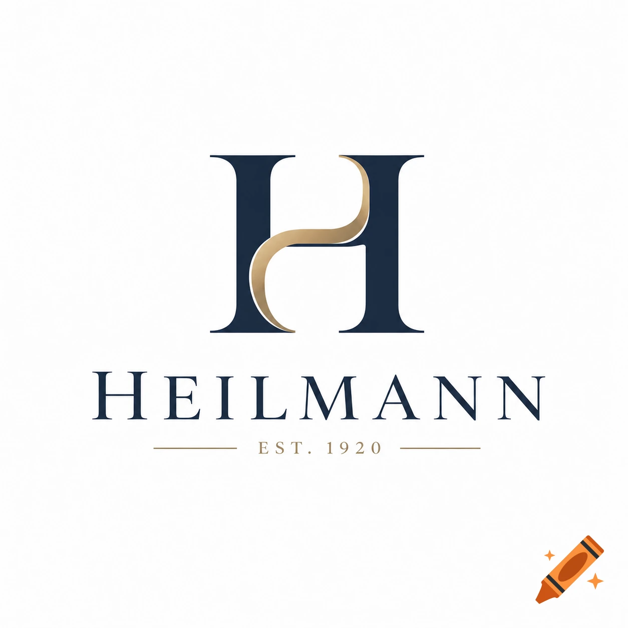 A sophisticated logo featuring a large, stylized dark blue 'H' with a gold accent, above the word "HEILMANN" and "EST. 1920".