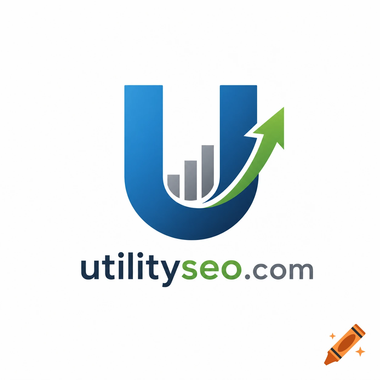 Logo with a blue letter U, a bar graph, a green upward arrow, and the text 'utilityseo.com'.