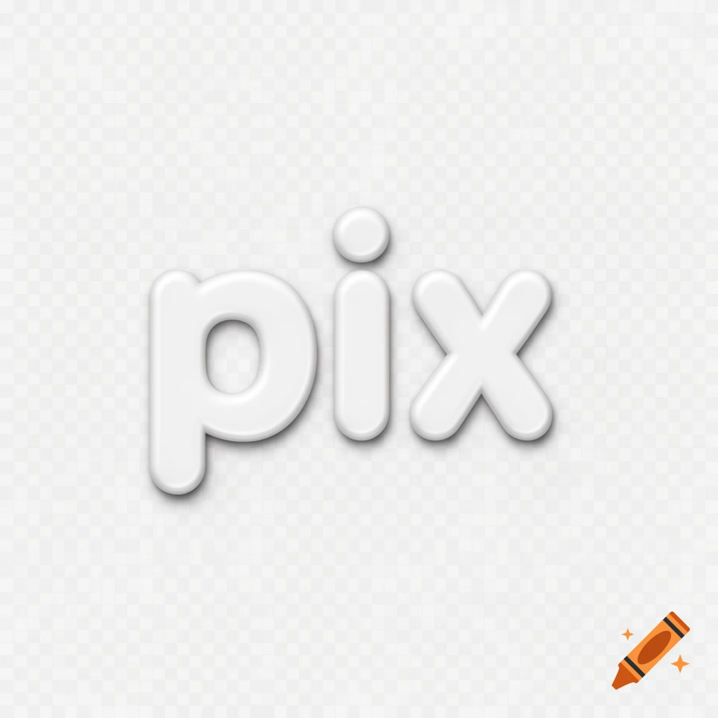 White, rounded bubble letters spelling 'pix' with a soft shadow, on a transparent background.