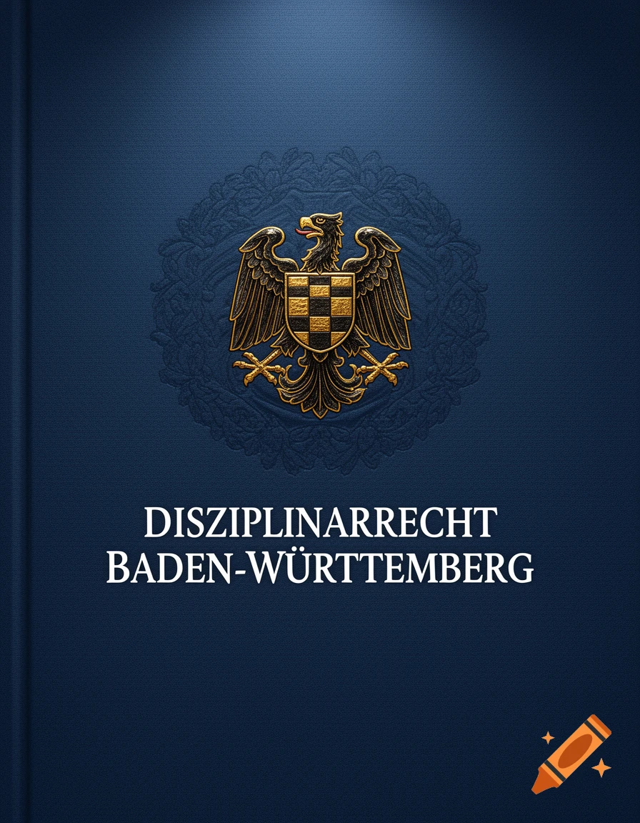 Dark blue book cover with a golden eagle coat of arms above the white text "DISZIPLINARRECHT BADEN-WÜRTTEMBERG".