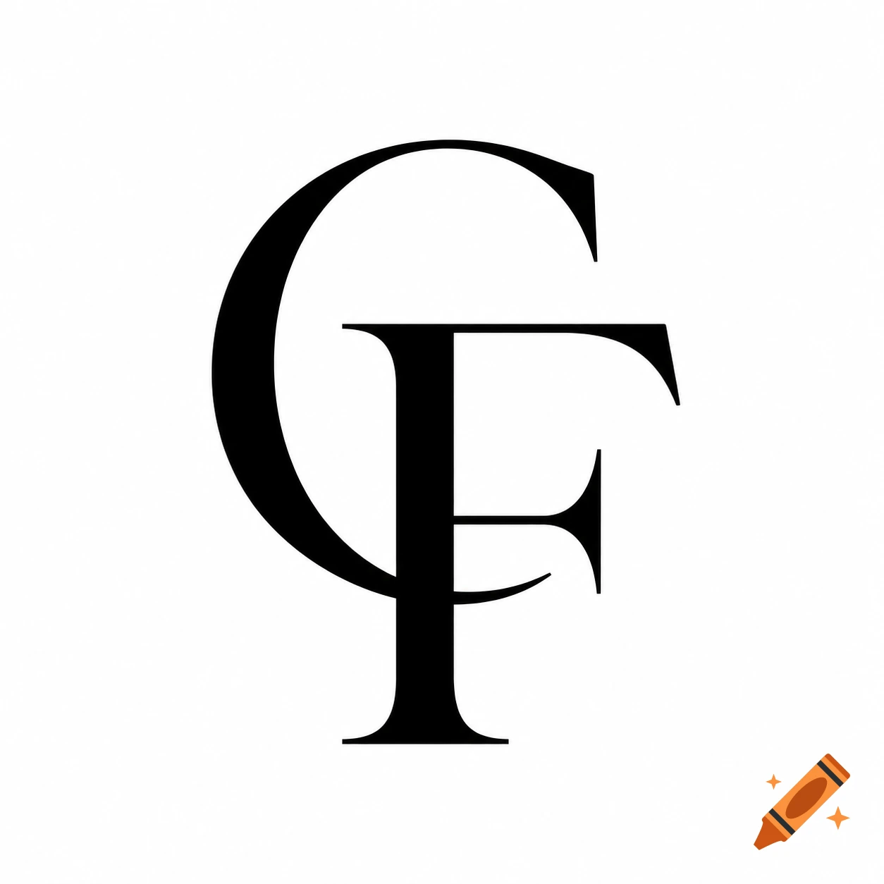 A minimalist black and white logo featuring the intertwined capital letters C and F.