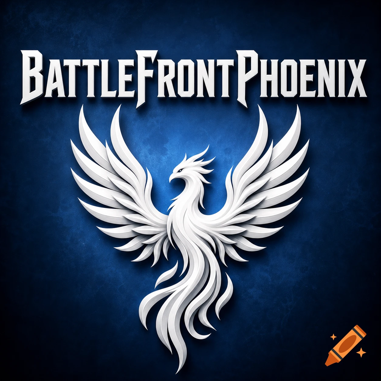 A white phoenix logo with the text 'BATTLEFRONTPHOENIX' in bold white letters on a dark blue textured background.