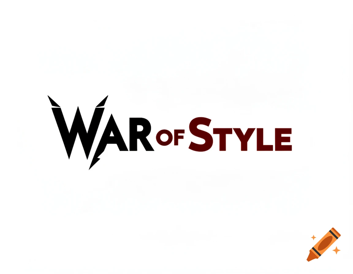 Logo with the words 'WAR OF STYLE' in stylized black and dark red font on a white background.