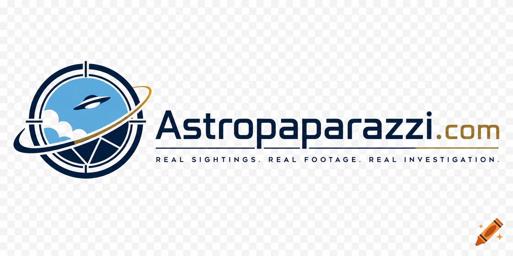 Logo for Astropaparazzi.com featuring a circular emblem with a UFO over clouds and text reading Real Sightings. Real Footage. Real Investigation.
