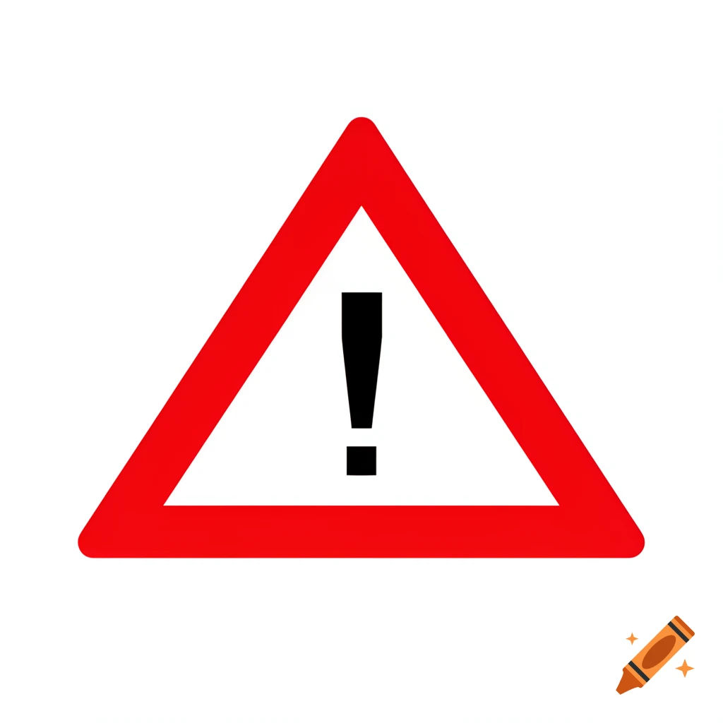 A red warning triangle with a black exclamation mark on a white background.