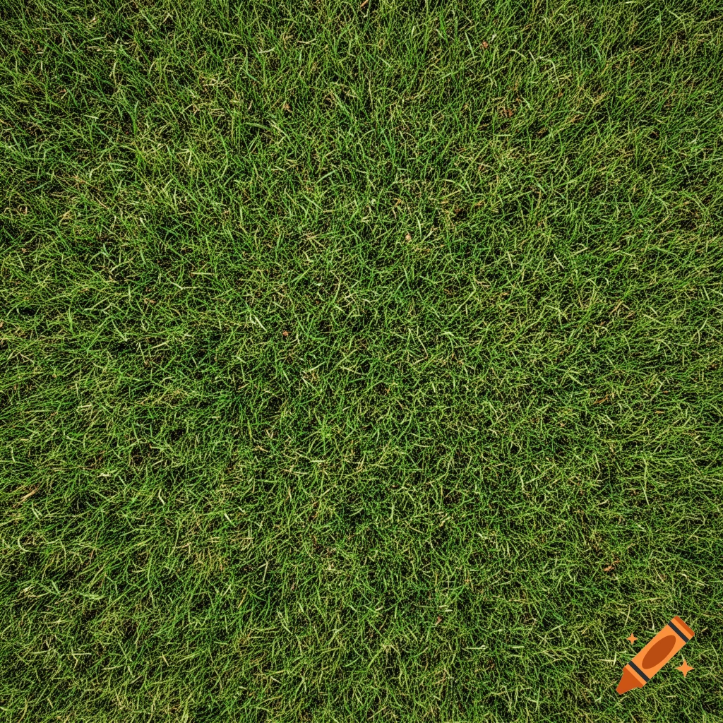 Top-down photorealistic view of lush green grass texture.