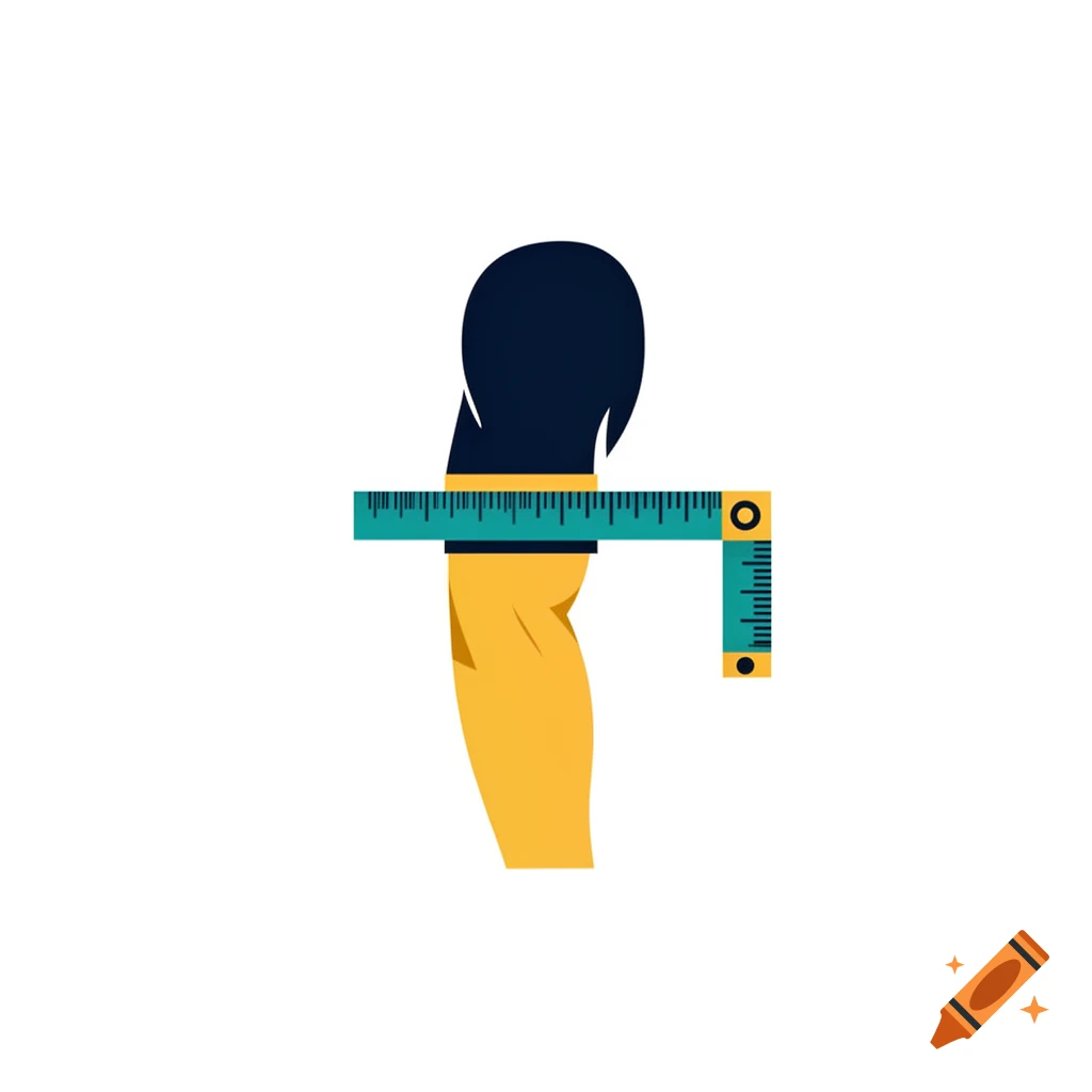 Minimalist vector icon of an arm being measured with a tape measure, on a white background.
