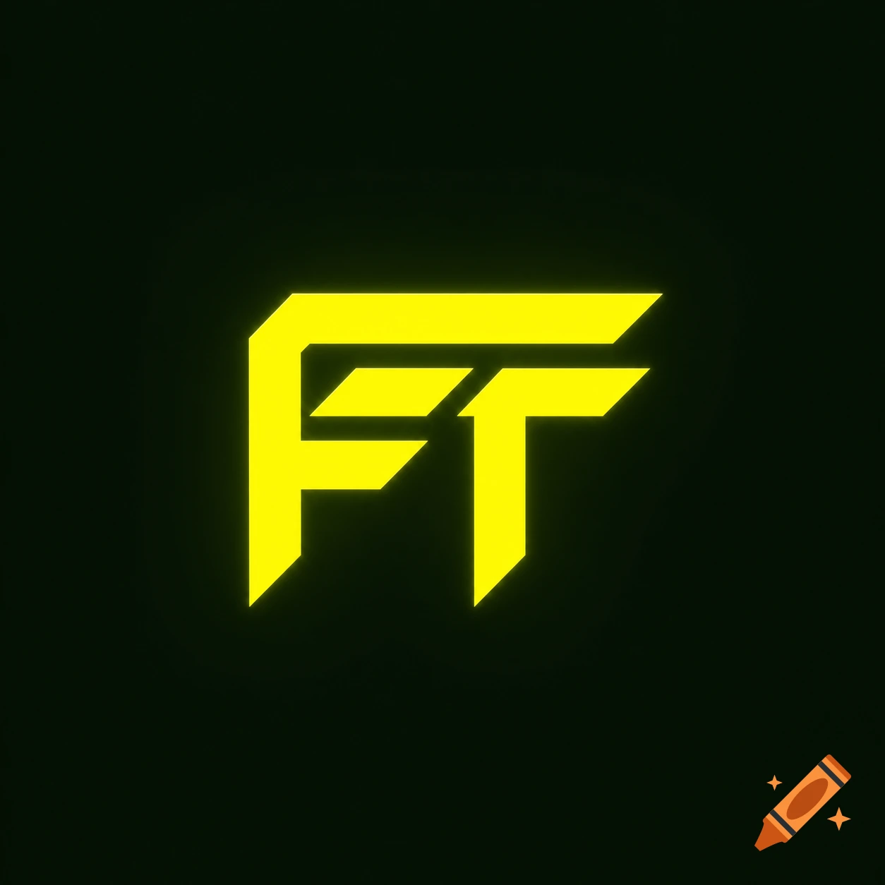 Neon yellow stylized letters F and T forming a logo on a dark green background.