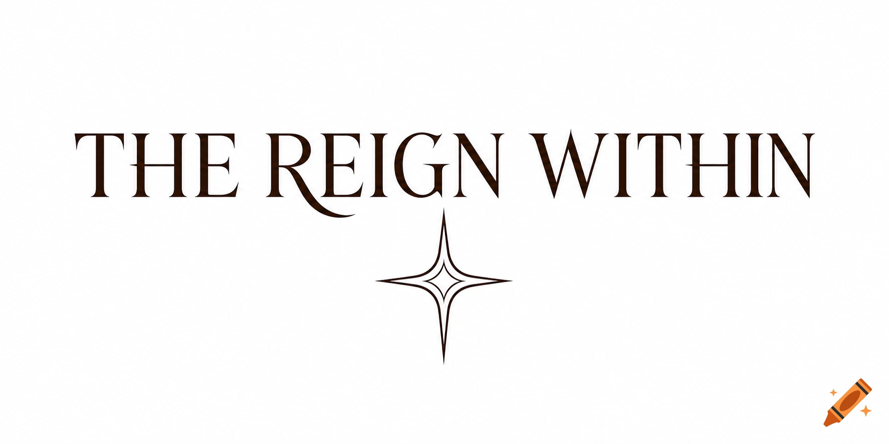 Minimalist logo featuring the text THE REIGN WITHIN in an elegant gothic serif font above a delicate four-pointed star.