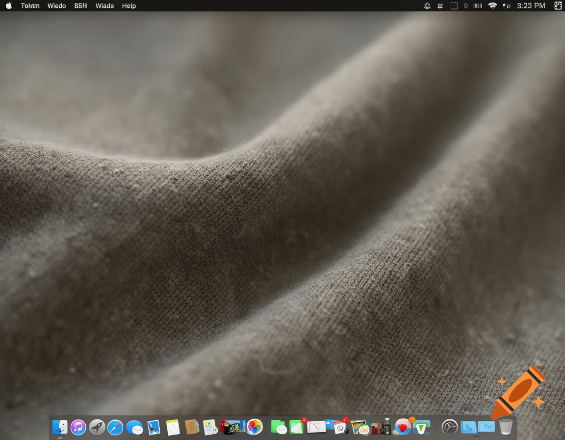 Close-up photorealistic shot of soft, folded gray fabric with a textured knit pattern.