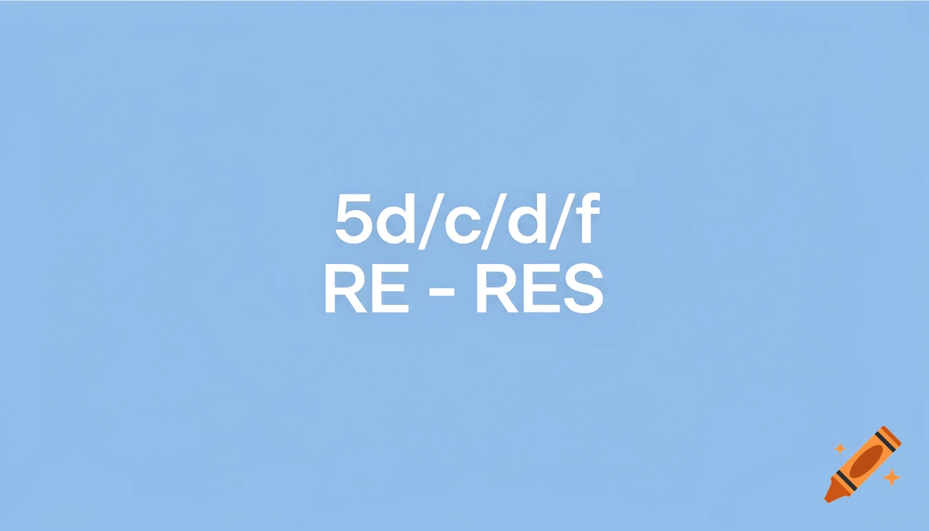 Light blue banner with white text reading 5d/c/d/f and RE - RES.