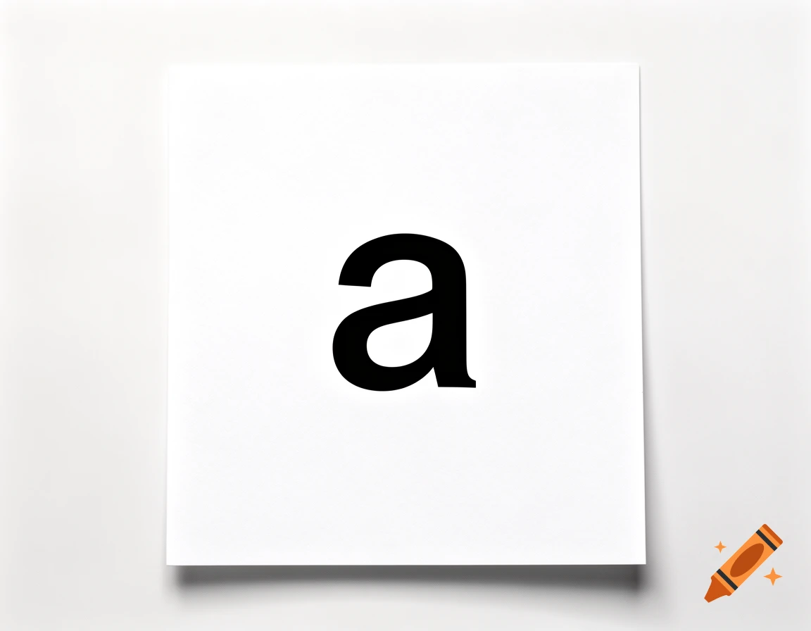 Black lowercase letter a centered on a white square background.