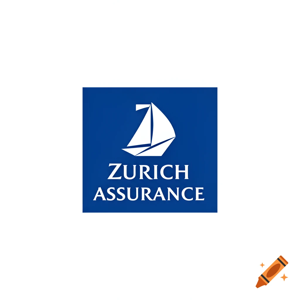 Logo for Zurich Assurance featuring a white sailing boat icon and the text Zurich Assurance in white on a blue background.