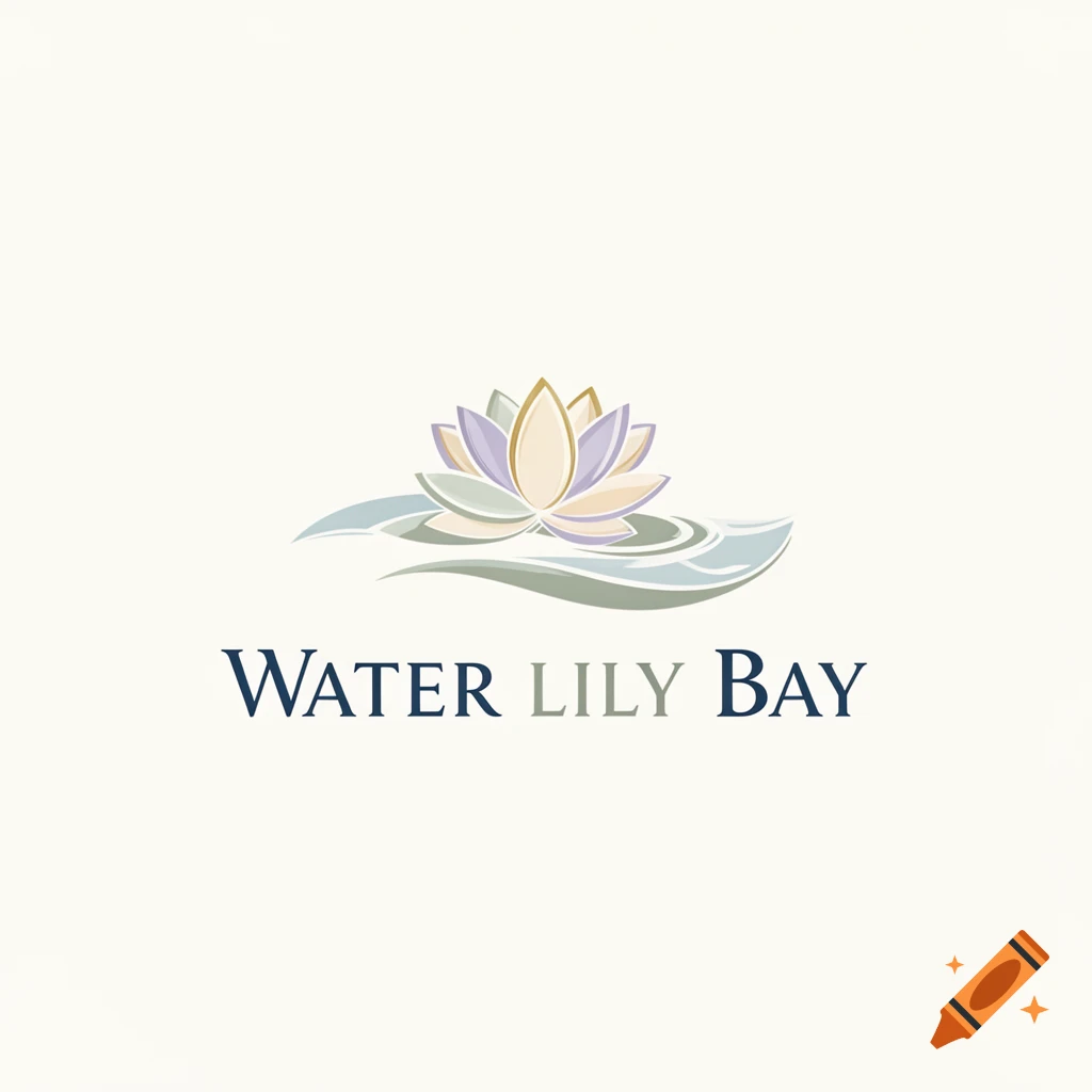 A logo featuring a stylized lotus flower above water and the text Water Lily Bay.