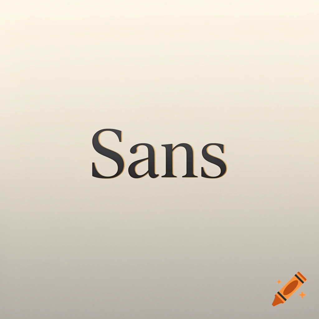 The word Sans centered in serif typography on a gradient beige background.
