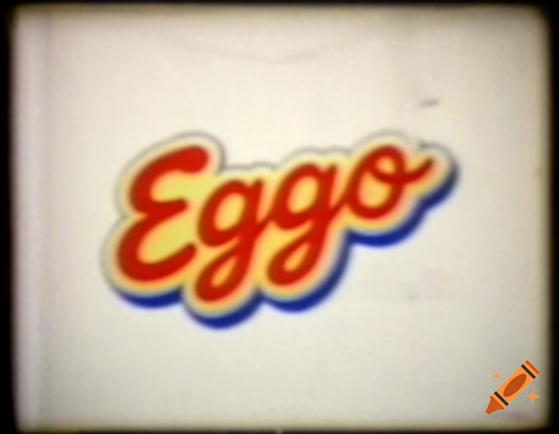 A vintage 1992 Eggo logo on a low quality photo with retro film border.