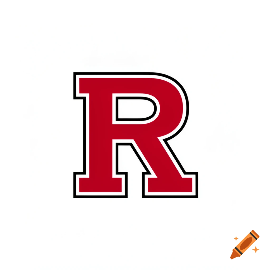 Red and black Rutgers 'R' logo on a white background.
