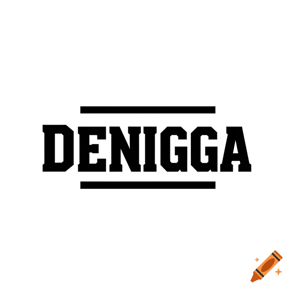 Black text reading DENIGGA in DeWalt style font between two horizontal lines on a white background.