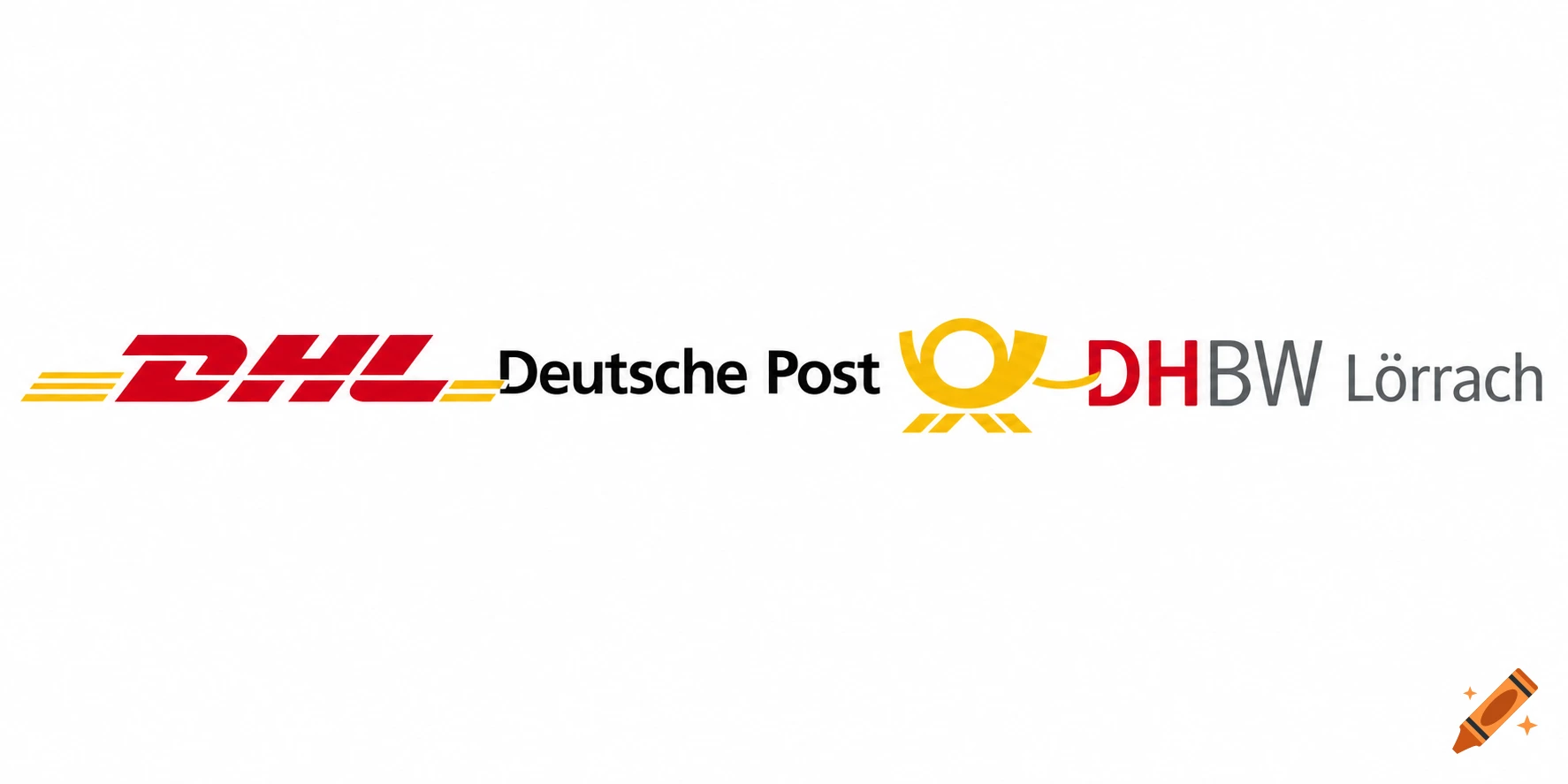 Combined logos for DHL, Deutsche Post, and DHBW Lörrach on a white background.