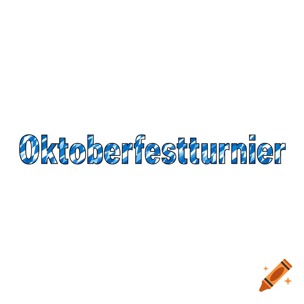 The text 'Oktoberfestturnier' filled with the Bavarian blue and white checkered pattern on a white background.