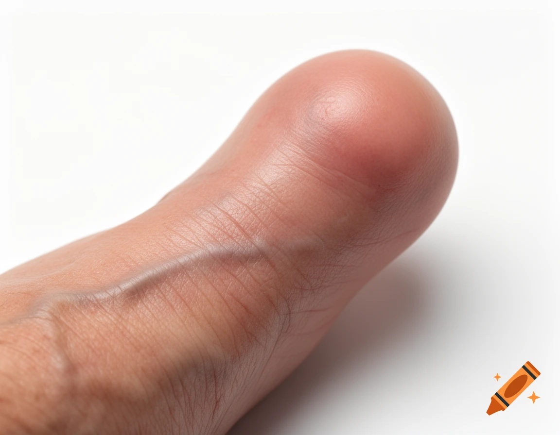 Macro photograph of skin texture resembling a finger tip against a white background.